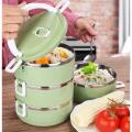 Stainless Steel Lunch Box, 100% Leakproof Food Container with Insulated Lunch Bag and Foldable Spoon, Lunch Box for Adults Kids Students Food Storage Boxes (3-Tier). 