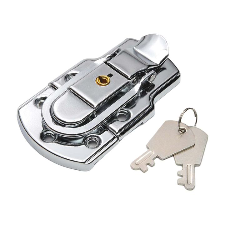 Patch Lock with keys, Toggle Latch Iron, Metal Toggle Latch for Suitcase Wooden Cases Briefcases, Box Lock, Toggle Latch, Spring Latch Catch Toggle Locks Mild Steel Hasp For Sliding Door Window Hardware