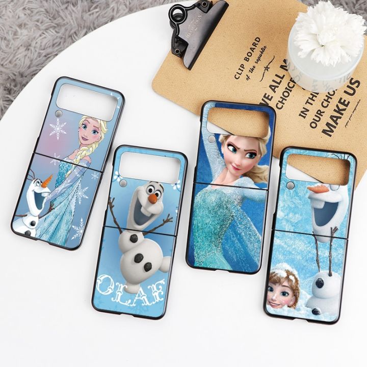 【2023NEW】Disney Frozen Elsa Cover For Samsung Z Flip 3 4 Fold3 Fold4 PC Hard Phone Case For Samsung ZFlip3 ZFlip4 ZFold3 ZFold4 Funda Bag