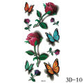 1pcs 3D Butterfly Tattoos Stickers Rose Flower Girls Women Body Art Water Transfer Temporary Tattoo Sticker Arm Wrist Tatoo. 