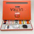 MardenMart - 7 In 1 Straps Ultra Smart Watch | Golden Edition | 2.02 Inch Bezel Less Display | BT Calling | All Fitness Tracking Features T800 ULTRA G9 Ultra Pro Ultra 9 Max X8 T900 Ultra Z76 Ultra S9 Ultra Max. 