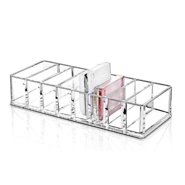 8 Health Slot Clear Acrylic Compact Holder Powder Blush Storage Makeup Case Organiser