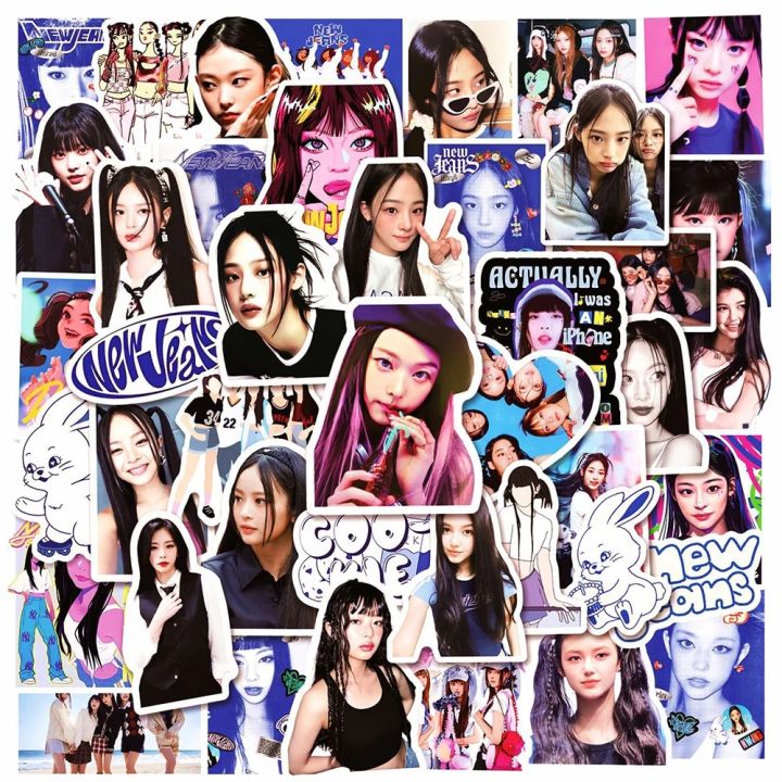 10/30/50pcs Kpop New Jeans Stickers Kawaii Girls Sticker Diary Scrapbooking Motorcycle Laptop Wall Waterproof Decorative Decals