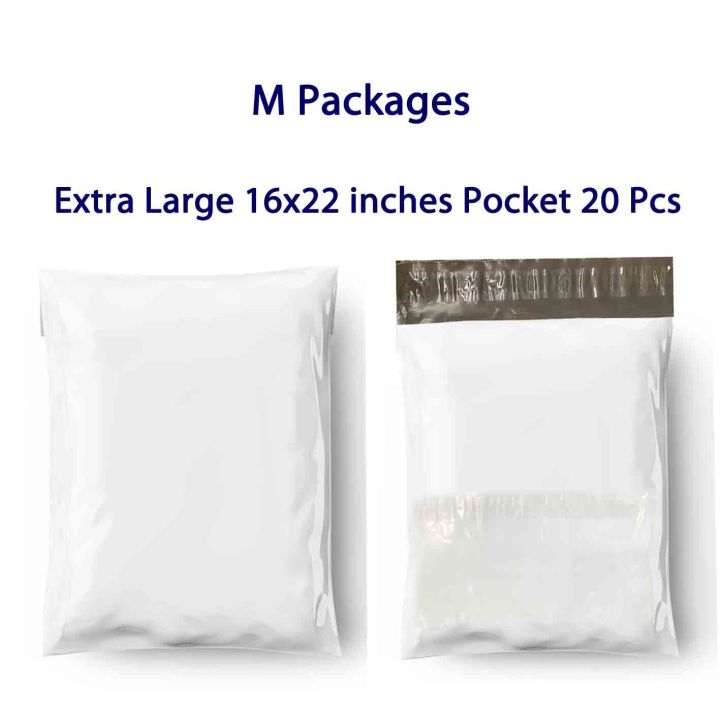 Courier Flyer Bags | Extra Large 16x22 inches with Pocket | 20 Pieces