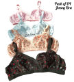 Pack of 4 bras Printed Cotton JERSEY  Bra Fashion / PC JERSEY Women Ladies Girls Classy Multi colour Printed Bra Brief Blouse Brazier Brassier Undergarments NON COTTON BRA for women bra for girls pantie cotton bra  Kurtis Dress Abaya Fashion House 786 کہف. 