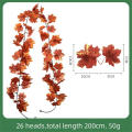 Artificial Fall Leaves Halloween Scenic Area Christmas Autumn Maple Leaf Garland Vine Wedding Maple Leaf Rattan. 