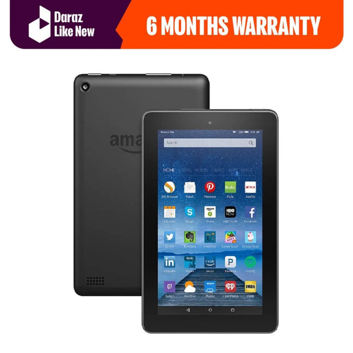 Amazon Fire 7 (7th Gen) – 7" IPS Display, 1GB RAM, 8GB Storage, 1.3GHz Quad-Core Processor, 2MP Main & Front Cameras, 720p HD Video Recording, 2980mAh Battery - Daraz Like New Tablets