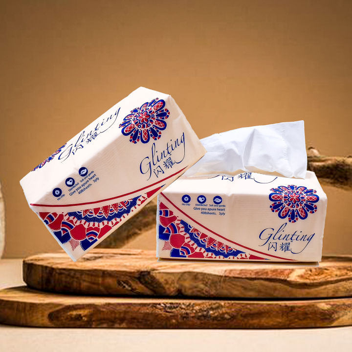 Glinting 5 Ply Facial Tissue Soft Pack, Car Tissue Refill, Disposable Facial Tissues