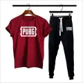 Black pubg 2 pc Tshirt+trouser gymwear summer tracksuit for men & boys. 