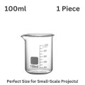 Glass Beaker 100ml (1-6 Pcs) - Borosilicate, Heat Resistant, Graduated Measuring Cup for Lab, Chemistry, Baking, Perfume, Candle Making & DIY Experiments. 