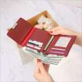 Fancy Small Hand Clutch for Girls, Compact PU Fabric with 7 Card Slots, Button Closure, Trendy Design. 