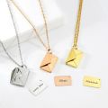Personalized Letter Envelope Necklace Stainless Steel Locket Jewelry Secret Love Note Pendant Customized Engraved Note for Women. 