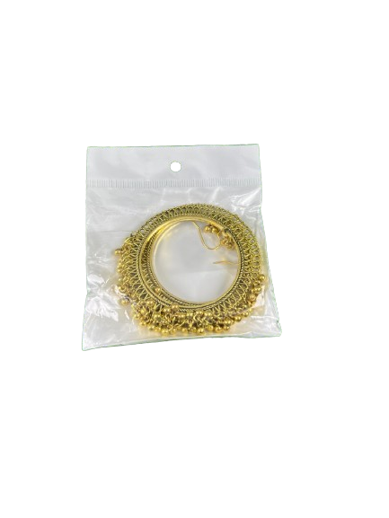 Imported Resin Art Golden Bali Earrings - Round RB2G | Rs. 359