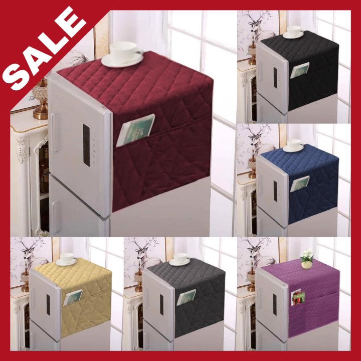 Fridge Covers Quilted Cotton 100% Waterproof , Dust Proof Top Cover with 4 Pocket Size 21x50 inches