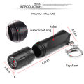 T6 LED Handheld Mini Portable Small Flashlight Hang Buckle Flashlight LED Ultra Violet Light Torch Keychain Pocket PenLight Lamp. 