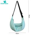 Green Home Men Crescent Bag Solid Color Firm Stitching Men Messenger Bag. 