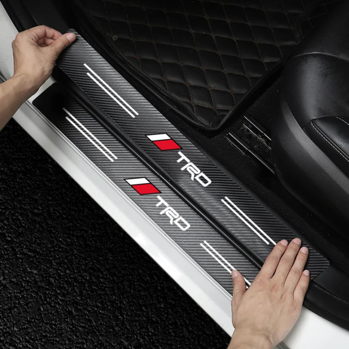 Car Protection Sticker 4Pcs Car Door Carbon Fiber Anti Stepping Protection Stickers TRD | Daraz.pk