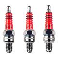3Pcs Spark Plug A7Tc, Triple Electrode for Gy6 50 Cc 70Cc 90 Cc 110Cc 125 Cc 150Cc & 3Pcs D8Tc 3 Electrode Spark Plug, Racing Spark Plug. 