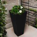 Large Tapered Rectangle Fiberglass Planters Decorative Pots Light Weight, 24 Inch Height, Indoor-Outdoor,  Rectangular shape pot for real and artificial plants. 