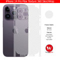 iPhone 14 Pro Max Skin/Wrap 360 Protection Sheet/ Carbon fiber/ Matte/ Transparent/ Lamination Back And Sides Included Camera Skin. 