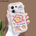 Jizetin for Redmi Note 13 4G 5G Note 13 Pro+ 5G Xaomi Poco M6 Pro Poco X6 5G Back Cover Creative Cute Flowers Cream Wavy Edge Soft Silicone Phone Case. 