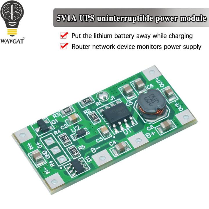 WAVGAT DC 5V 1A Charging Discharge Module for 18650 Lithium  UPS Voltage Converter Uninterruptible  Supply Board