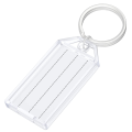 100 Pieces Key Tags 2 Inch Plastic Key Chain Tags with Ruled Blank Transparent Covers and Item Identifiers Easy Install Easy to Use. 