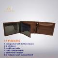Genuine Leather Men's Zipper Coin Purse Cow Leather Wallet For Men Tri-fold Wallet Clasp Black Brown Coffee. 