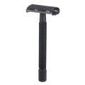 Professional Metal Safety Razor,Classic Long Handle Safety Wet Shaving Kit Safety Razor (Black), Stainless Steel Shaving Razor Manual Mustache Removal Traditional Shaving Tool for Hotel Home Travel for Men. 