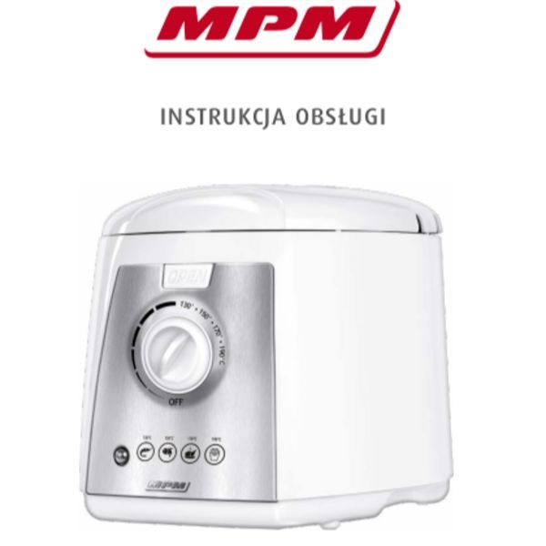 MPM MFR-07 Compact Electric Deep Fryer 1.5 Litre Washable Non-Stick Bowl Regulator up to 190°C, BPA, 1100W, 1200, 1.5 Litres, White