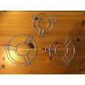 STAINLESS STEEL KITCHEN UTENSIL HEAVY HOT POT STAND PLATE STAND HOT PLATE STAND STEAMER  Handi stand  Set of 3 ( 2x 6inch, 1 x 12inch). 