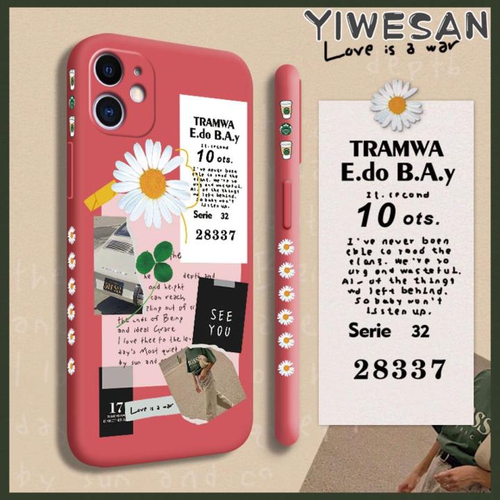 YIWESAN Case For iPhone 11 Case Cute Fashion Brand Coffee Flower Girls Lovely Girl Shockproof Phone Casing Full Back Cover Camera Side Edge Soft Silicone Pattern Case Protection Cases