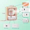 Rechargeable Battery Operated Mini USB Fan with Mist Water Spray Mini Cooler With Led Night Light Mini Ac Personal Air Cooler Desk Fan for Office Kitchen Home. 