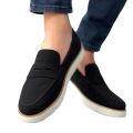 Stylish Suede Loafers for Men | Comfortable Slip-On Casual Shoes with White Sole - Ideal for Daily Wear. 