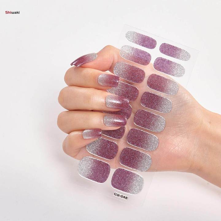 2Pcs Nail Art Stickers Gradient Colors 8 Mixed Sizes Nail Supplies Manicure Decoration for Style H