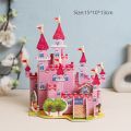 Cartoon Castle Building Model Paper Cardboard 3D Jigsaw Puzzle For Kids Handmade DIY Educational Toys Gifts. 