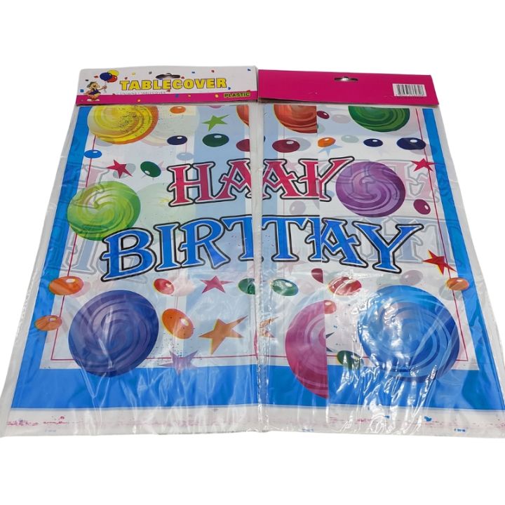 HAPPY BIRTHDAY MULTI COLOR TABLE COVER ( 108 CM X 180 CM )