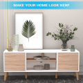 Imperia Furniture TV Stand, TV Console Media Cabinet with Push Up Open Doors and Cable Collection Holes for TVs Up to 60 Inch Flat Screen for Living Room Bedroom White. 