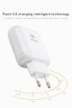 BASEUS Bojure Series QC3.0 23W Dual USB Travel Wall Charger for iPhone Samsung - EU Plug / White. 