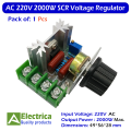 2000W High Power 220V AC Dimmer for Precise Light and Motor Speed Control 220V AC Dimmer 2000W SCR Dimmer. 
