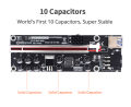 1-10Pcs Upgraded V011 Pro PCIE Riser 011 Riser Card PCI E Express GPU 1X to X16 10 Capacitors USB 3.0 Cable For GPU Graphics Card good effect and easy to use. 