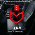 JDM Creative Devil loveTsurikawa Ring Heart Car Accessories Trailer Strap Static Device Warning Rings Interior Pendants. 
