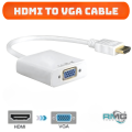 HDMI to VGA Adapter Cable [RMG Ready Stock] for PC/Laptop (White). 