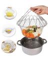 High Quality 12 in 1 Chef Basket foldable | Stainless Steel Drainer Fryer Steamer Poaching Jali | Strainer Bucket for frying | Shafaq Traders. 