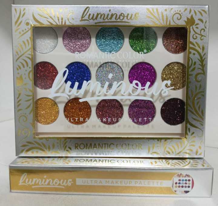 Luminous Ultra Makeup Glitter Palette - 12 Vibrant Shades for Sparkly Eyes