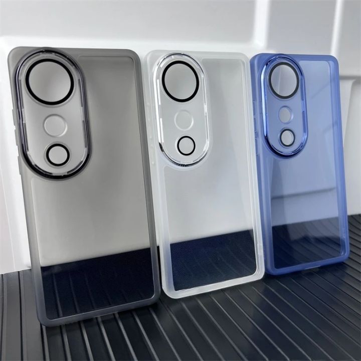 Official Acrylic Glass Lens Film Mobile Phone Case for Vivo V40 V30 V50 Lite VivoV40 Pro V30 Pro 5G Soft Silicone Luxury Back Cover Fundas Accessories