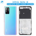 Infinix Note 8 Housing Middle Frame With Side Button and Camera Lens Complete Body Casing Replacement For Note 8 - Blue. 