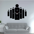 New 3D Wooden Wall Clock Sticker Rectangular Wall Clock Wall Stickers Wooden Clocks Modern Design Big Clocks For Living Room. 
