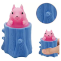 Evil Squirrel Compression Toy, Stress Relief Toy, Squeeze Squirrel Cup Children's Toys, Evil Decompression Tree Stumps, Rubber Fidget Toy-Random Color. 