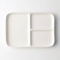 Pack Of 1 & 2, Melamine 3 Section Devided Large Serving Dish Kitchen Size 13.5 x 9 Inches - White. 